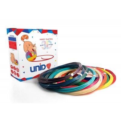 Набор пластика UNID для 3D ручек: ABS6 (по 10м. 6 цветов в коробке)