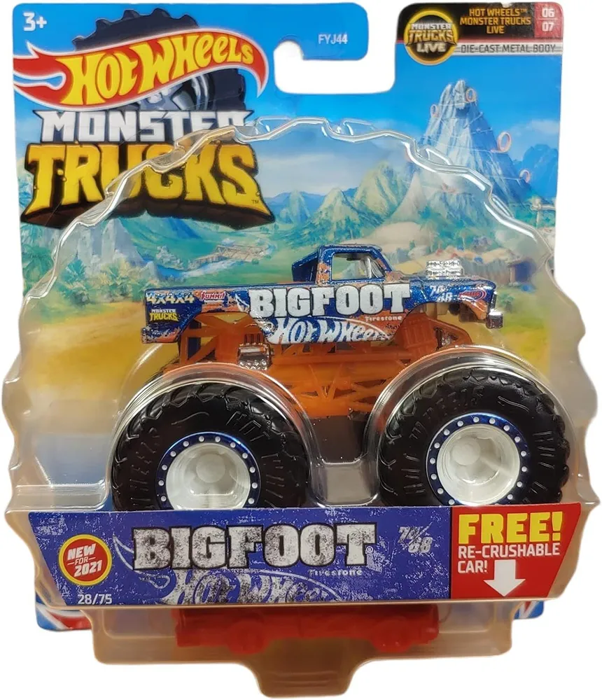 Машинка Hot Wheels Monster Trucks 1:64 BigFoot HHG72 синий оранж