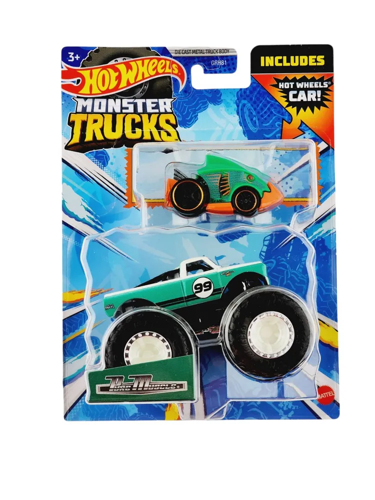 Машинка Hot Wheels Monster Trucks Pure Muscle 1:64 плюс машинка HKM14