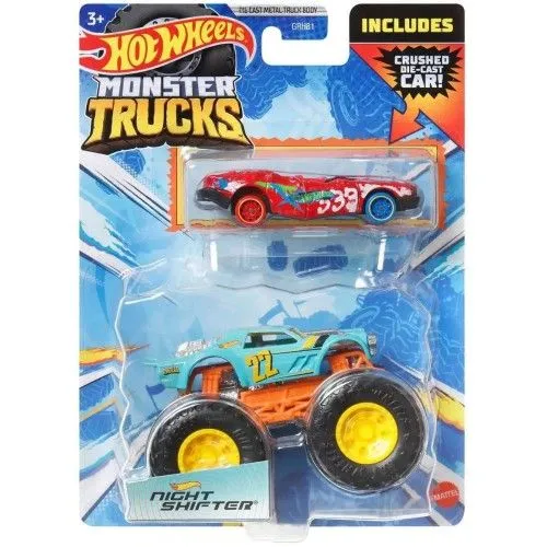 Машинка Hot Wheels Monster Trucks Night Shifter 1:64 плюс машинка HKM18