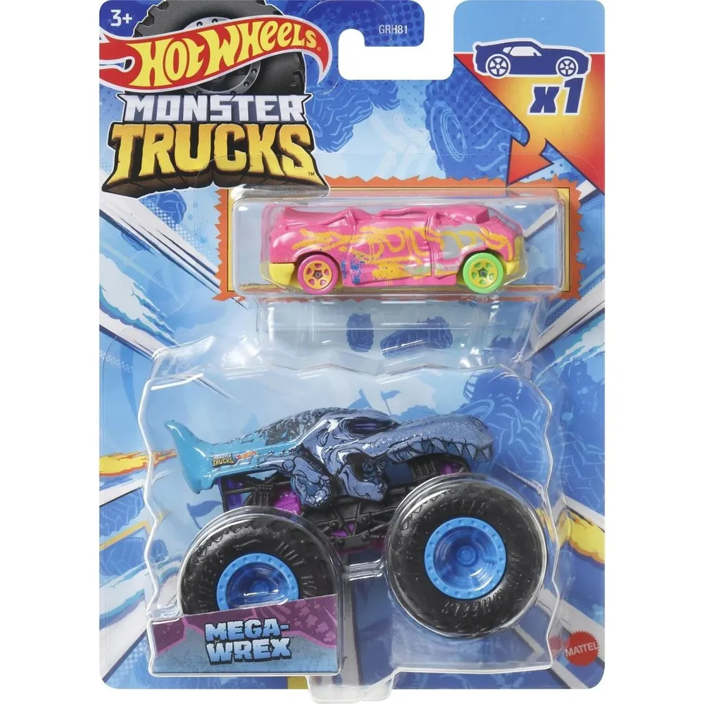 Машинка Hot Wheels Monster Trucks Mega Wrex 1:64 плюс машинка HKM17