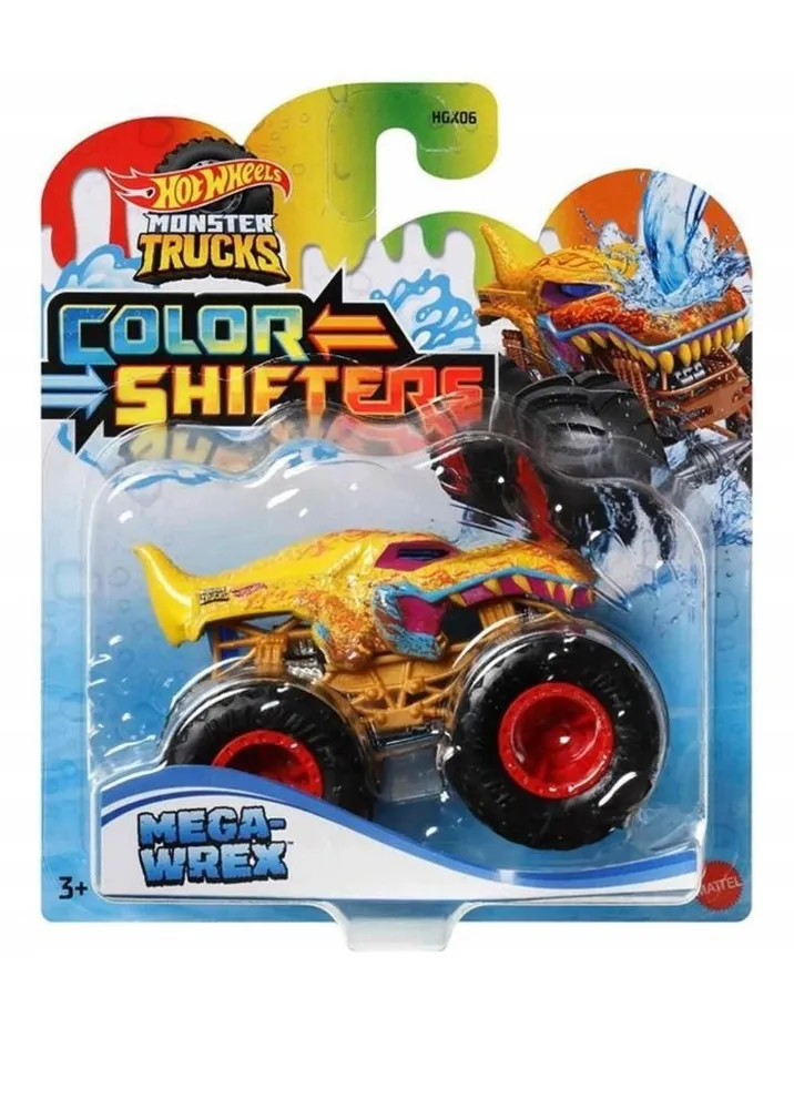Машинка Hot Wheels Monster Truck меняющая цвет Mega Wrex